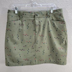Eddie Bauer Army Green Olive Arrow Skort Skirt Hiking Walking Camping Size 8
